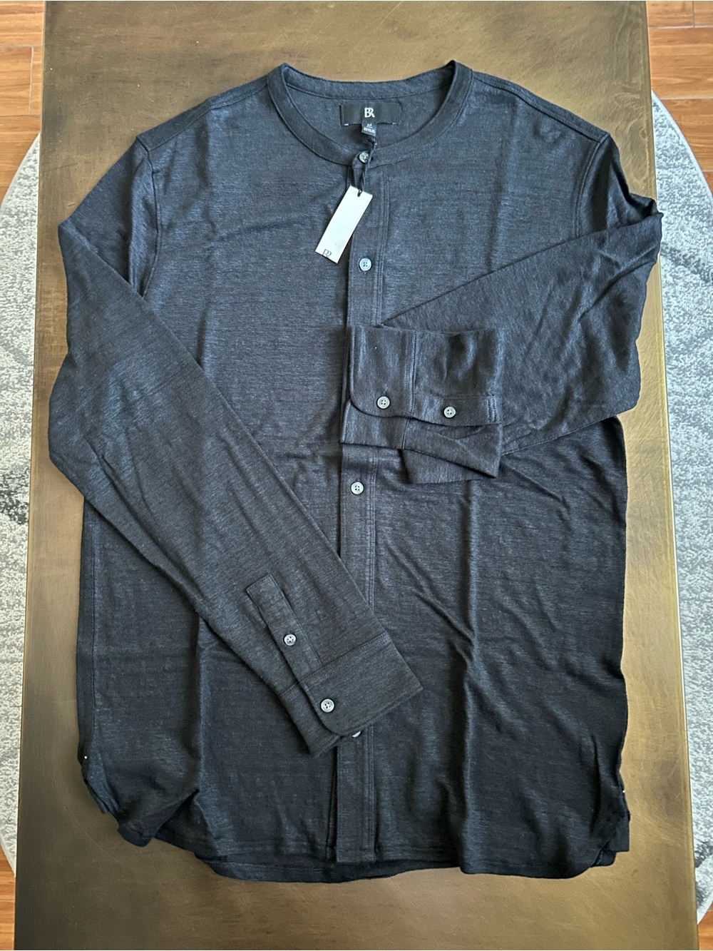 Banana Republic Black Men’s Long-Sleeve Button-Down Shirt M Tall